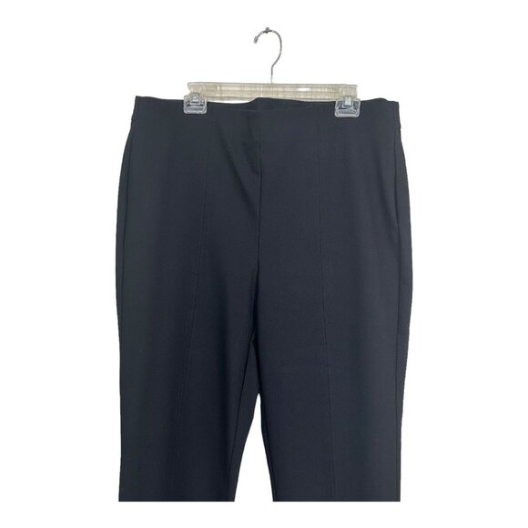 Chicos Ponte Slim Leg Pull On Pants Women 3T Us 16Tall Black Slit Front-Stretch - Picture 14 of 14